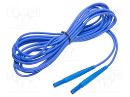 Test lead; banana plug-banana plug; insulated; Urated: 1kV; blue