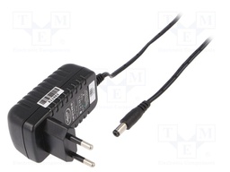 Power supply: switched-mode; 12VDC; 0.5A; Out: 5,5/2,1; 6W; Plug: EU