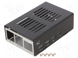 Enclosure: for computer; RPI-4B-4G,RPI-4B-8G; aluminium,steel