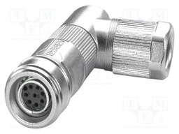 Connector: M12; plug; PIN: 8; 30V; angled; IP65; crimped; A code; 2A