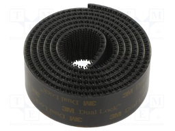 Tape: hook and loop; W: 25mm; L: 1m; Thk: 5700um; acrylic; black