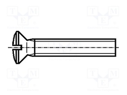 Screw; M5x40; DIN: 964A; Head: countersunk; slotted; steel; zinc