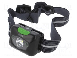 Torch: LED headtorch; No.of diodes: 1; 300lm; 34x46x56mm; IPX6