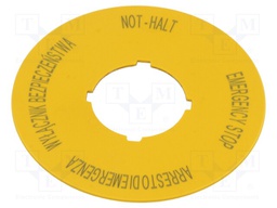 Description label; 22mm; for emergency button