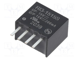 Converter: DC/DC; 3W; Uin: 13.5÷16.5V; Uout: 15VDC; Iout: 200mA; SIP4