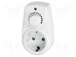 Dimmer; plug-in; 230VAC; white; 280W; Schuko