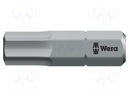 Screwdriver bit; Allen hex key; HEX 6mm; Overall len: 25mm
