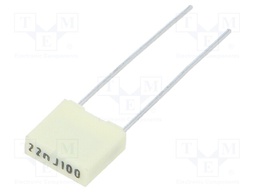 Capacitor: polyester; 22nF; 63VAC; 100VDC; Pitch: 5mm; ±5%