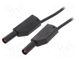 Test lead; silicone; 1m; black; 19A; 1kV; Cond.cross sec: 1mm2