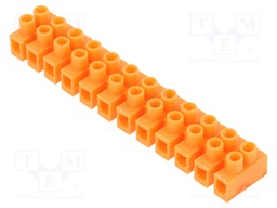 Terminal block; screw terminal; 2.5mm2; 230V; ways: 12; orange