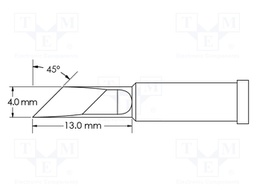 Soldering Tip, 45° Knife/Power, 4 x 13 mm, Soldering Station