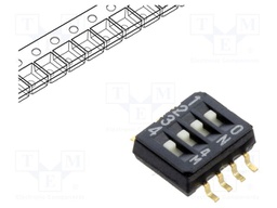 DIP / SIP Switch, 4 Circuits, Slide, Surface Mount, SPST, 6 V, 100 mA