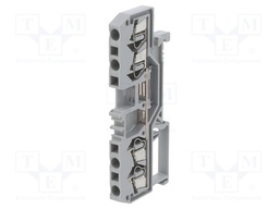 Splice terminal: rail; 0.08÷2.5mm2; ways: 1; terminals: 4; grey