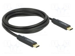 Cable; USB C plug,both sides; 2m; black; 26AWG,30AWG,32AWG; 5Gbps