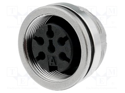 Connector: M16; female; for panel mounting,rear side nut; socket