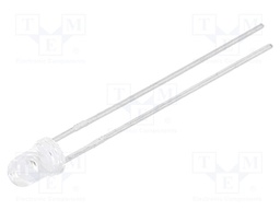 LED; 3mm; red; 240÷680mcd; 45°; Front: convex; Pitch: 2.54mm