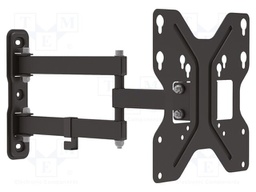 Holder; for wall mounting; 30kg; 19÷42"; black; Arm len: 393mm