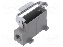 Enclosure: for HDC connectors; size D16A; with latch; angled