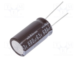 Capacitor: electrolytic; low impedance; THT; 680uF; 63VDC; ±20%