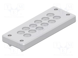 Multigate grommet; light grey; Holes no: 12; -40÷80°C; 5÷13mm