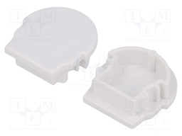 Cap for LED profiles; white; ABS; Application: UNI12