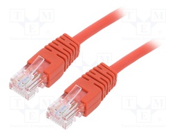 Patch cord; U/UTP; 5e; stranded; CCA; PVC; red; Len: 0.25m; 26AWG