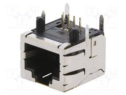 Socket; RJ45; PIN: 8; gold-plated; Layout: 8p8c; on PCBs; THT