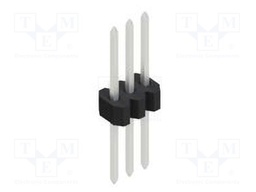 Connector: pin strips; pin header; male; PIN: 3; 1.27mm; THT; 1x3