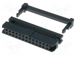 Plug; IDC; female; PIN: 26; with cable clamp; IDC; for ribbon cable