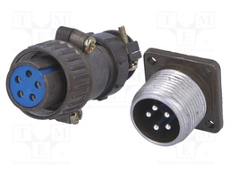 Socket,plug; Connector: circular; DS1110-08; male,female; PIN: 5