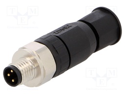 Connector: M8; male; PIN: 3; straight; for cable; plug