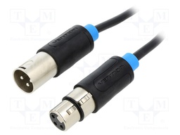 Cable; XLR male 3pin,XLR female 3pin; 15m; black; Øcable: 6mm