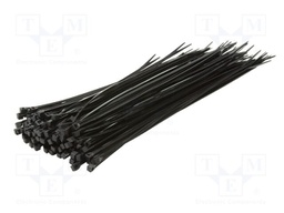 Cable tie; L: 300mm; W: 3.4mm; black; polyamide; 100pcs; UL94V-2