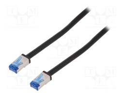 Patch cord; S/FTP; 6a; stranded; Cu; PE; black; 40m; 26AWG