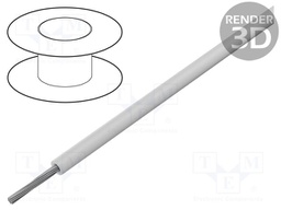 Wire; stranded; Cu; 30AWG; PFA; white; 600V; 30.5m; 100ft