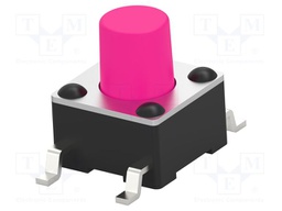 Microswitch TACT; SPST-NO; Pos: 2; 0.05A/24VDC; SMT; none; 2.55N