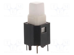 Switch: push-button; Pos: 2; SPST; 0.001A/20VDC; white; PCB; 1.25N
