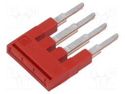 Comb bridge; ways: 4; red; Width: 4mm; UL94V-0