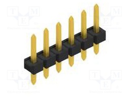 Connector: pin strips; pin header; male; PIN: 6; 2.54mm; THT; 1x6