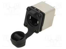 Connector: RJ45; socket; shielded,with cover; THT; 19.8x24mm; 8p8c