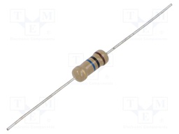 Resistor: carbon film; THT; 10MΩ; 1W; ±5%; Ø5x12mm; axial