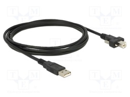 Cable; USB 2.0; USB A plug,USB B plug; gold-plated; 2m; black
