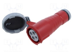 Connector: AC supply 3-phase; plug; female; straight; for cable