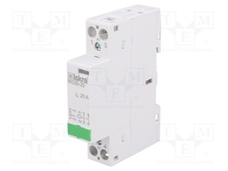 Contactor: 2-pole installation; NO x2; 24VAC; 24VDC; 20A; DIN; IKD