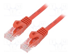 Patch cord; U/UTP; 6; stranded; CCA; PVC; red; Len: 3m; 26AWG
