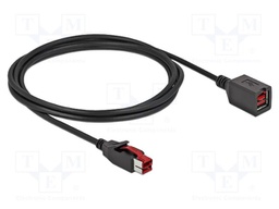 Cable; PoweredUSB socket,PoweredUSB plug; 2m; black; 20AWG,26AWG