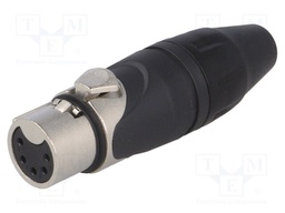 Plug; XLR; female; PIN: 5; straight; for cable; soldering; tinned
