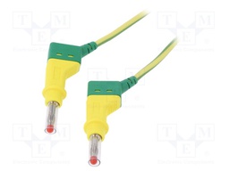 Test lead; silicone; 1m; yellow-green; 32A; Plating: nickel plated
