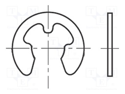 Protective ring; spring steel; Shaft dia: 7mm; BN: 809; D: 0.9mm