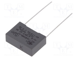 Capacitor: polypropylene; X2; 22nF; 15mm; ±10%; 18x6x12mm; 440VAC